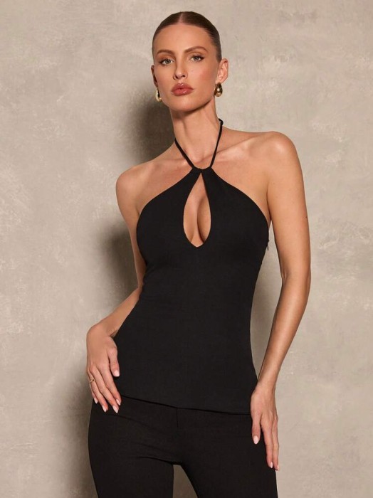 Czarny top cut out (XL)