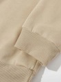 Beżowa ocieplana bluza nadruk (11-12L)