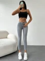 Szare elastyczne jeansy przetarcia (31)
