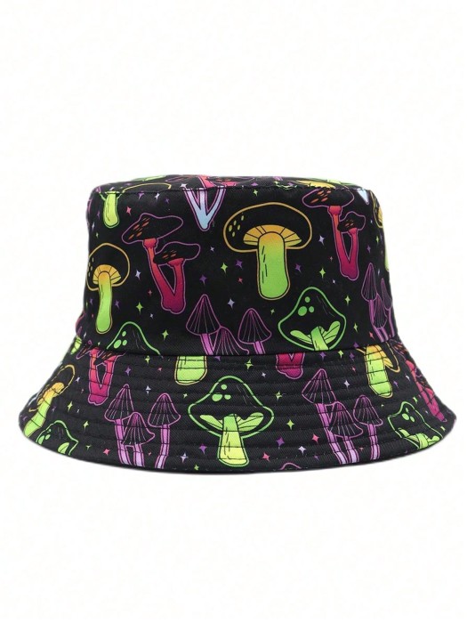 Czarny kapelusz bucket wzór
