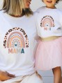 Biały luźny t-shirt nadruk (L)