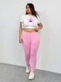 Różowe jeansowe rurki (2XL)