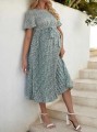 Zielona sukienka wzór pasek (2XL)