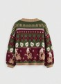 Kolorowy sweter świąteczny nadruk (S)