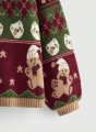 Kolorowy sweter świąteczny nadruk (S)