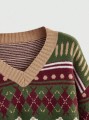 Kolorowy sweter świąteczny nadruk (S)