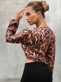 Brązowy top wzór zwierzęcy (XL)