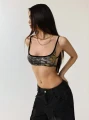 Wzorzysty krótki top odkryte plecy (XL)