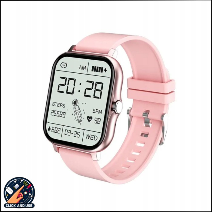 Różowy zegarek smartwatch