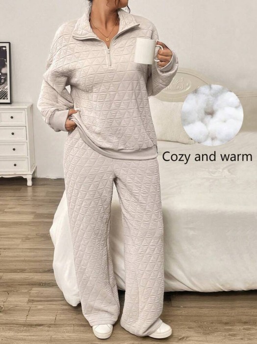 Beżowy luźny zestaw (3XL)