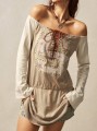Beżowa tuniki off shoulder (XL)