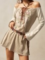 Beżowa tuniki off shoulder (XL)