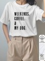 Biały bawełniany t-shirt napis (2XL)