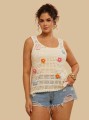 Ecru dzianinowy top (0XL)