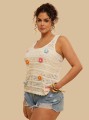 Ecru dzianinowy top (0XL)