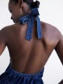 Niebieski jeansowy top (L)