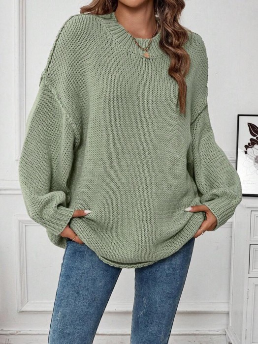 Pleciony sweter oversize (S)