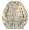 Jasnobeżowy sweter wzór (XL)