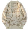 Jasnobeżowy sweter wzór (XL)
