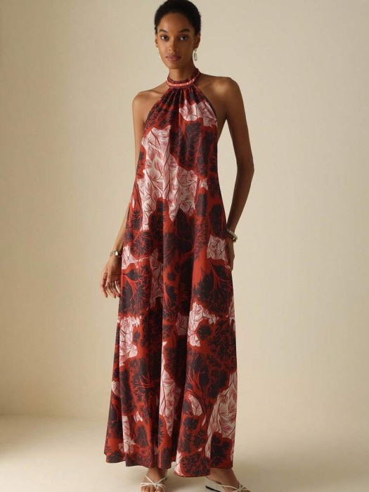 Wzorzysta sukienka maxi (XL)