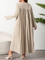 Beżowa sukienka łączone materiały (4XL)