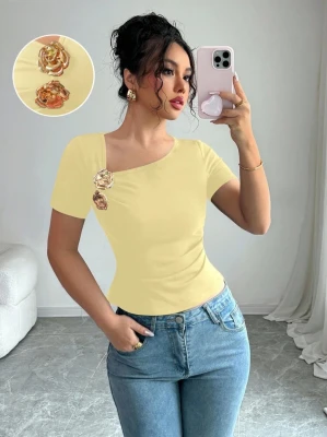 Żółty t-shirt krótki rękaw (L)