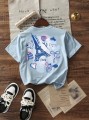 Błękitny t-shirt krótki rękaw (7L)