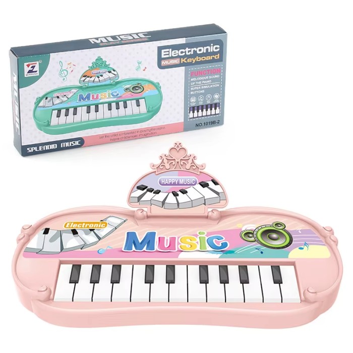 Różowe elektroniczne pianino