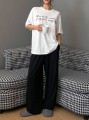 Dwukolorowy zestaw spodnie t-shirt (S)