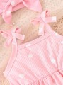 Różowy zestaw body opaska wzór (1-3M)