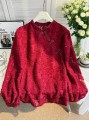 Bordowa bluzka długi rękaw (4XL)
