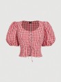 Dwukolorowy top kratka (0XL)