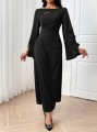 Czarna sukienka maxi cut out (M)