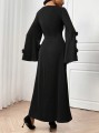 Czarna sukienka maxi cut out (M)