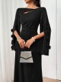 Czarna sukienka maxi cut out (M)