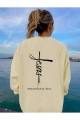 Żółta cienka bluza nadruk (M)