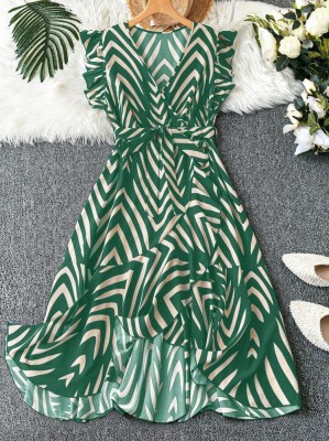 Dwukolorowa sukienka midi pasek (3XL)