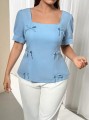 Niebieska bluzka kokardy (1XL)