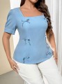 Niebieska bluzka kokardy (1XL)