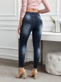 Granatowe jeansy rurki dziury (30)