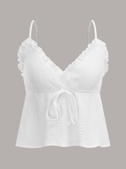 Biały top ramiączka (XL)