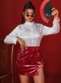 Welurowa spódnica mini kwiaty (3XL)