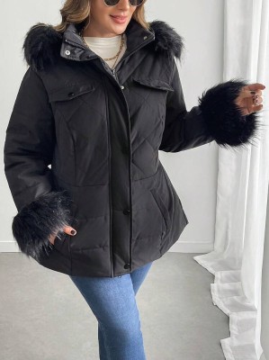 Czarna kurtka kaptur (3XL)