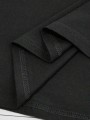Czarny prosty t-shirt nadruk (L)