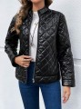 Pikowana czarna kurtka (XL)