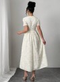 Elegancka sukienka ecru (L)