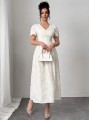 Elegancka sukienka ecru (L)