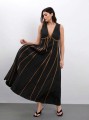Czarna sukienka maxi (4XL)