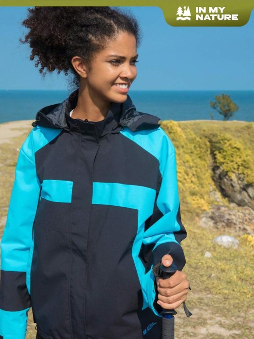 Czarna kurtka kontrastowe wstawki (XL)