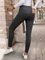 Grafitowe ocieplane legginsy (L)